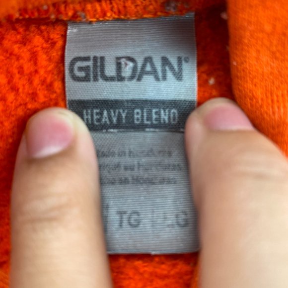 Gildan Heavy Sweater Men XL Orange Hoodie Sweatshirt TDL Trust Dedicate Love - Picture 5 of 13